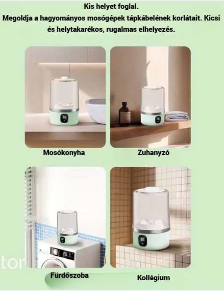 Hordozható mini mosógép – utazáshoz, kempingezéshez, kollégiumba vagy hotelbe