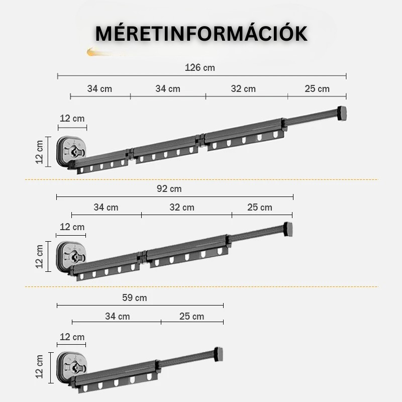 Kihúzható ruhaszárító állvány