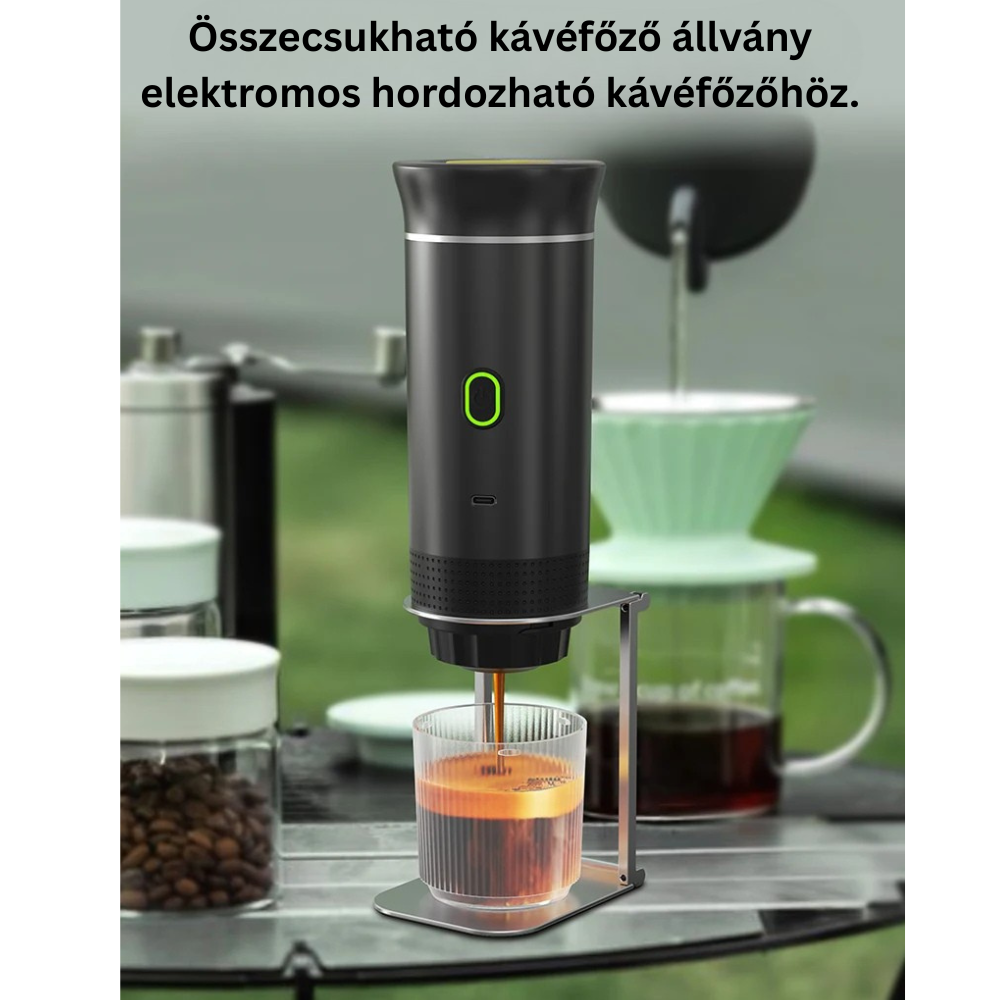 Összecsukható alumínium állvány elektromos hordozható kávéfőzőhöz