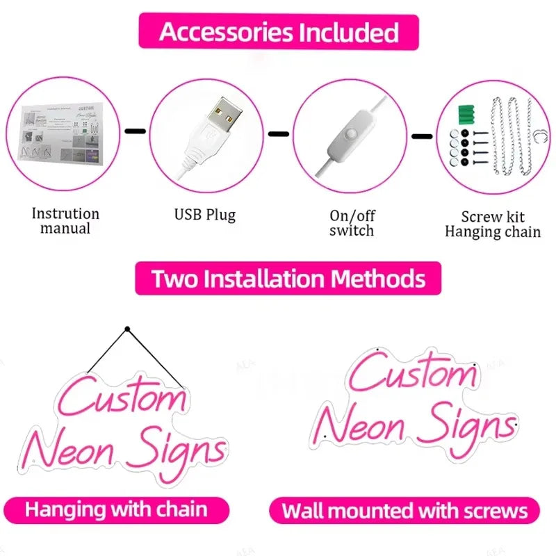Egyedi LED neon tábla – személyre szabott névvel gyerekeknek és tiniknek, különleges ajándék, trendi fali dekoráció