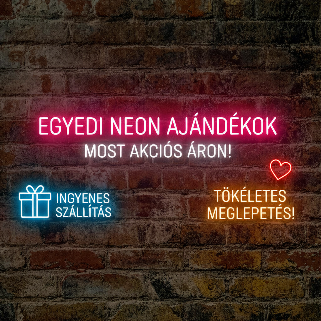 Egyedi LED neon névtábla – névre szóló ajándék 2026